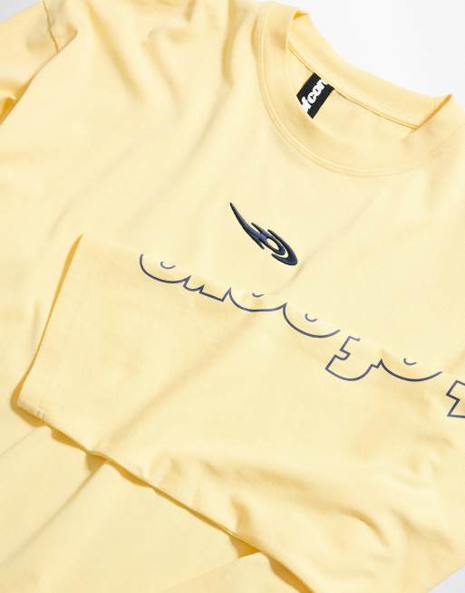 Bershka langärmliges Boxy-T-Shirt Out of Core in Gelb, 5 von 6