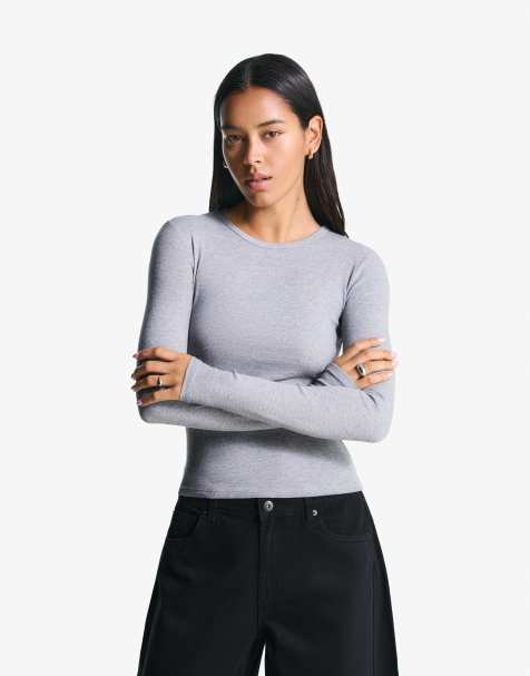 Bershka – Langärmliges Oberteil in Grau - view 1
