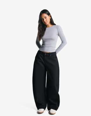 Bershka - Langärmliges Oberteil in Grau