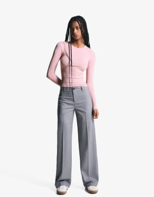 Bershka - Langärmliges Oberteil in Rosa