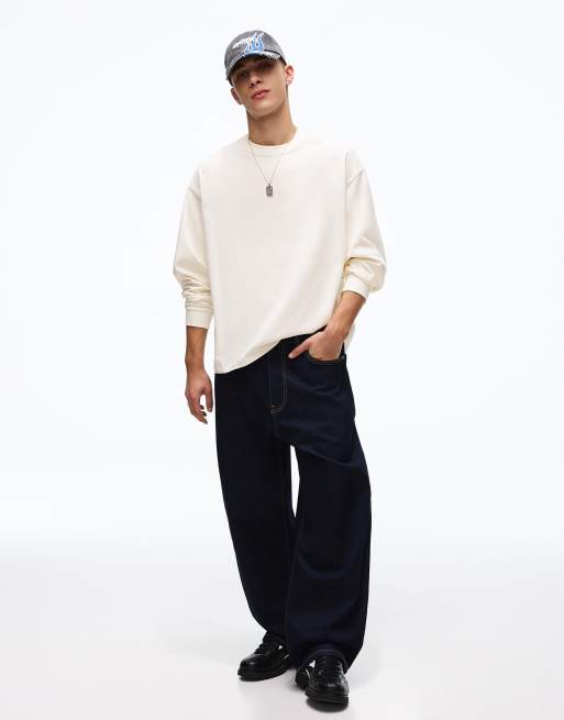 Bershka – Langärmliges Shirt in Weiß, 2 von 4