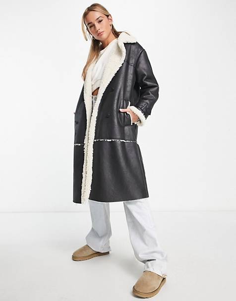 ASOS Synthetisch Gewatteerde Nylon Maxi-jas in het Zwart Dames Kleding voor voor Rokken voor Maxirokken 