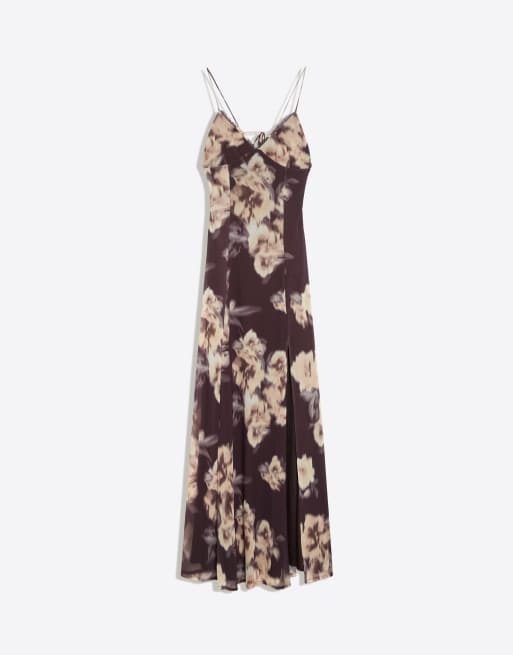 Bershka lange tule jurk met bandjes in zwart, 5 van 5