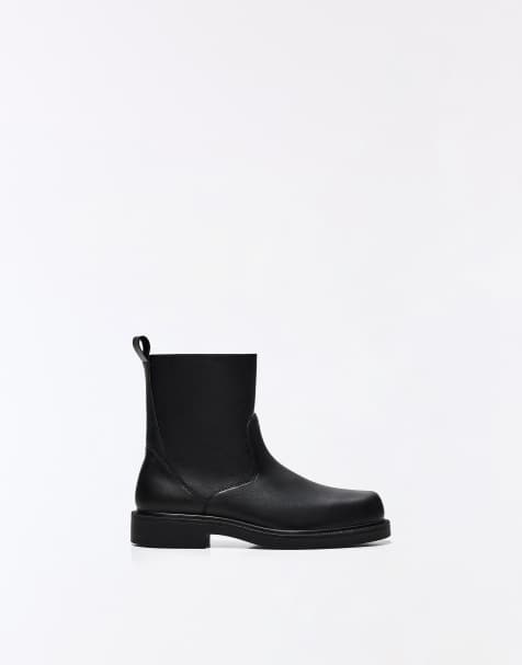 Bershka lässige Ankle-Boots in Schwarz - view 1