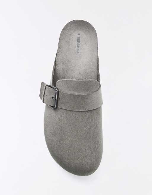 Bershka lässige Clogs mit Schnalle in Grau, 4 von 7