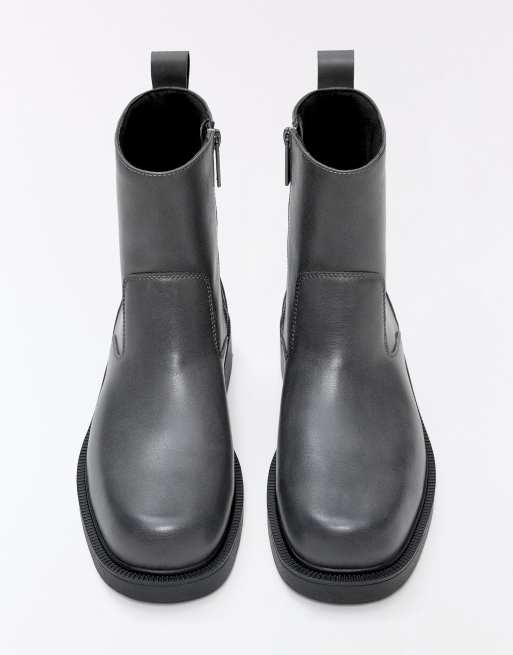 Bershka lässige Stiefeletten in Grau, 5 von 6