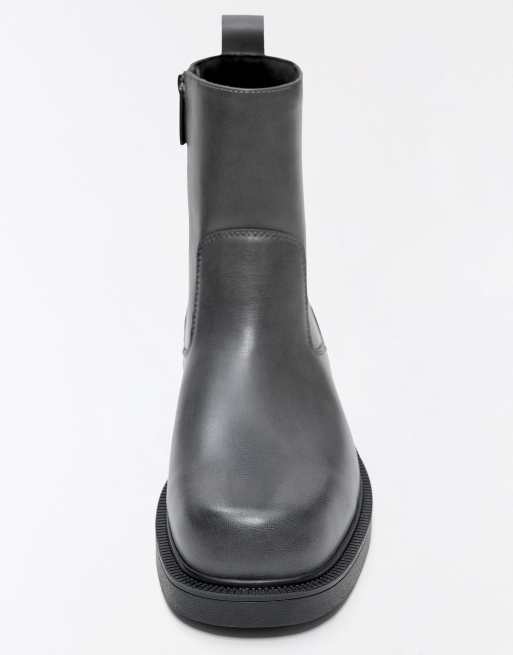 Bershka lässige Stiefeletten in Grau, 6 von 6