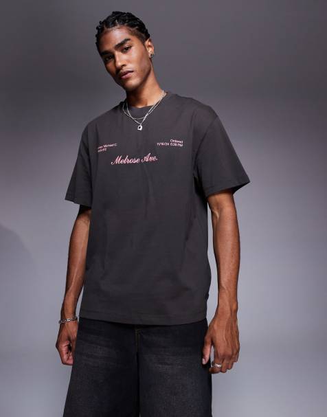 Bershka - Late Dinner Club - T-shirt in bruin - view 1