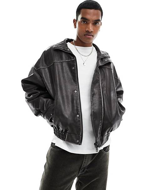 Men's Bomber Jackets | Leather & Suede Bomber Jackets | ASOS