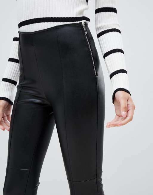 Legging simili shop cuir bershka