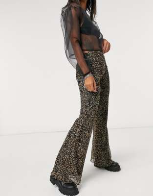 bershka leopard print jeans