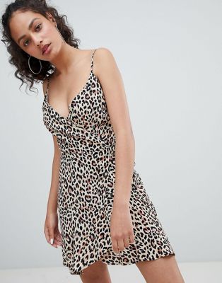 bershka leopard print dress