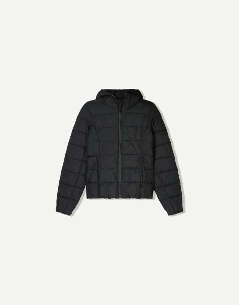 Bershka Light puffer jacket in black - view 1