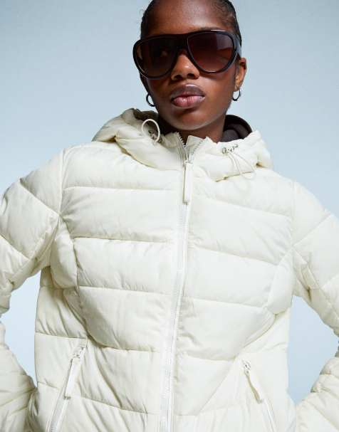 Bershka Light puffer jacket in white - view 1