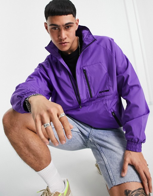 Bershka lightweight overhead jacket in purple