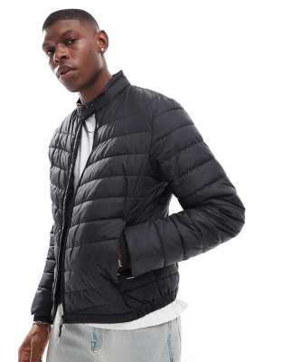 lightweight puffer jacket in black