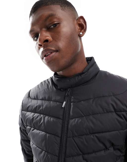 Bershka lightweight puffer jacket in black ASOS