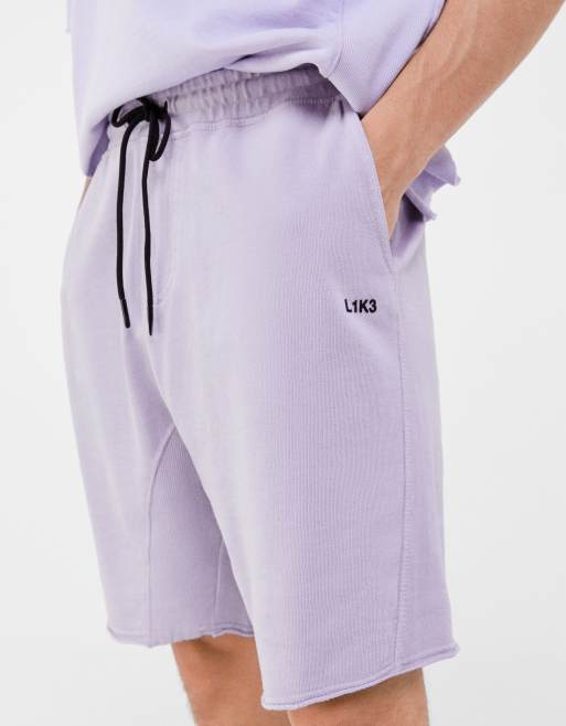 Bershka – Lila jersey-shorts, del av set