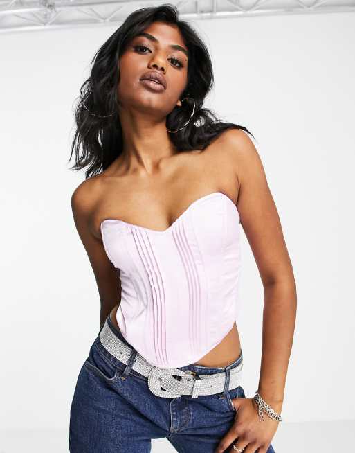 Bershka - Lilla korset-top i satin