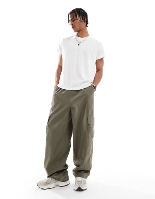 Bershka linen look t-shirt in ecru