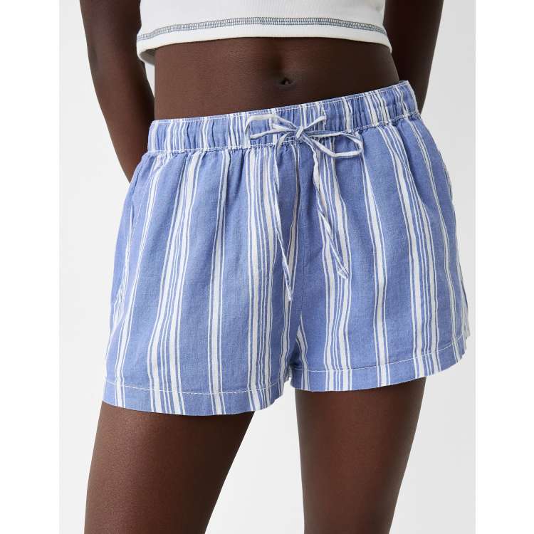 ショートパンツ NOTHINGEVERYTHING : 25SS / TRUNK STRIPE SHORTS (BLUE) ショートパンツ NOTHINGEVERYTHING : 25SS / TRUNK STRIPE