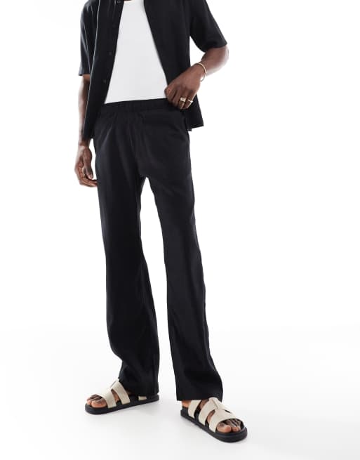 Bershka linen rich pants in black - part of a set