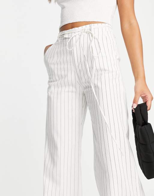 White store pinstripe pants