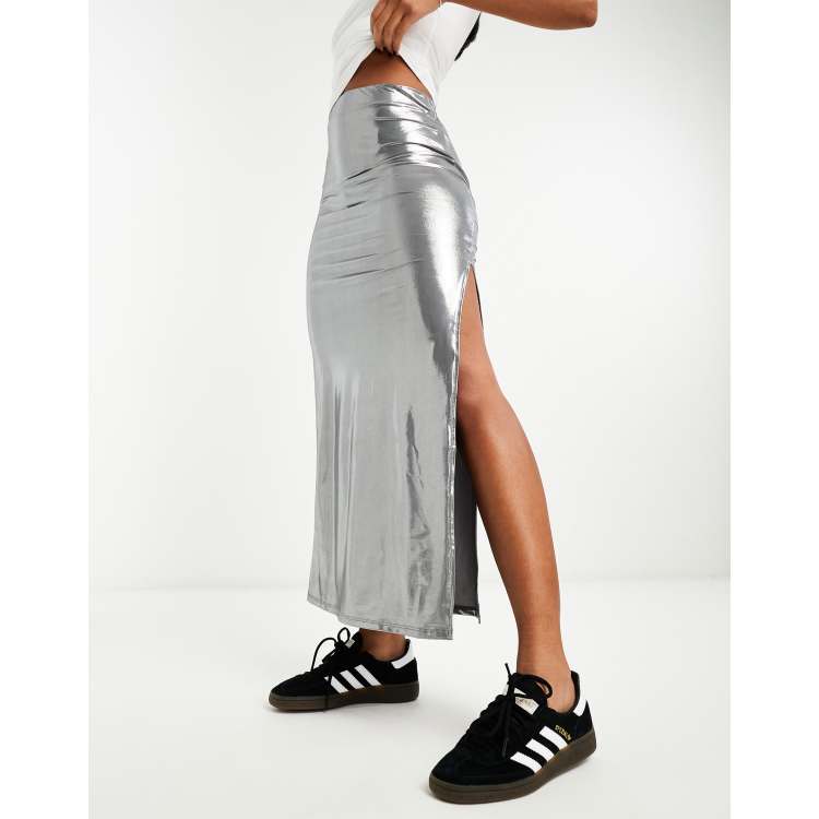 Asos silver metallic on sale skirt