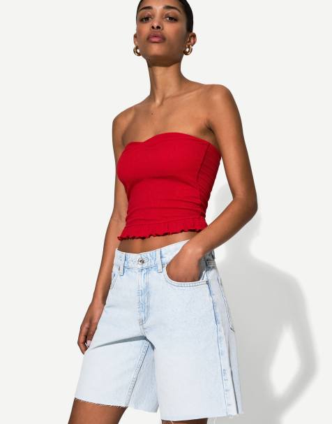Bershka – Ljusblå bermudashorts i denim - view 1