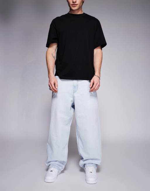 Bershka – Ljusblå, extra baggy jeans