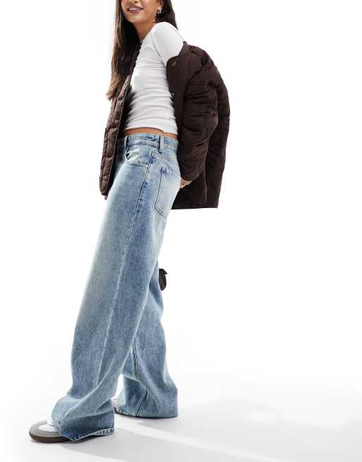 Bershka – Ljusblå skater-jeans med vida ben, 2 av 5