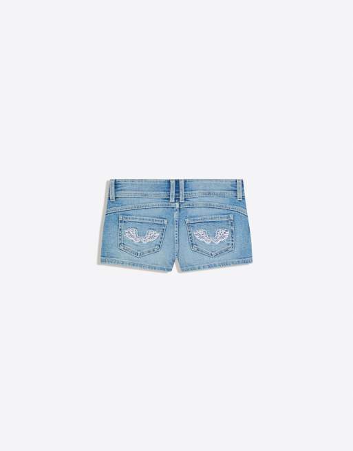 Bershka – Ljusblå, superkorta jeansshorts, 6 av 6