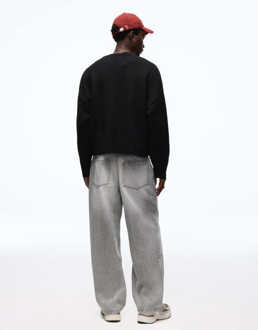 Bershka – Ljusgrå, baggy jeans, 3 av 4