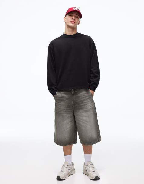 Bershka – Ljusgrå bermudashorts i skaterstil - view 1