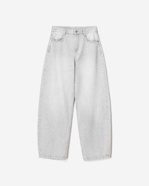 Bershka – Ljusgrå jeans med barrelben, 5 av 5