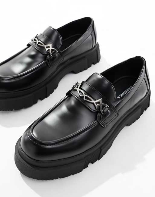 Bershka – Loafer in Schwarz mit dicker Sohle, 4 von 4