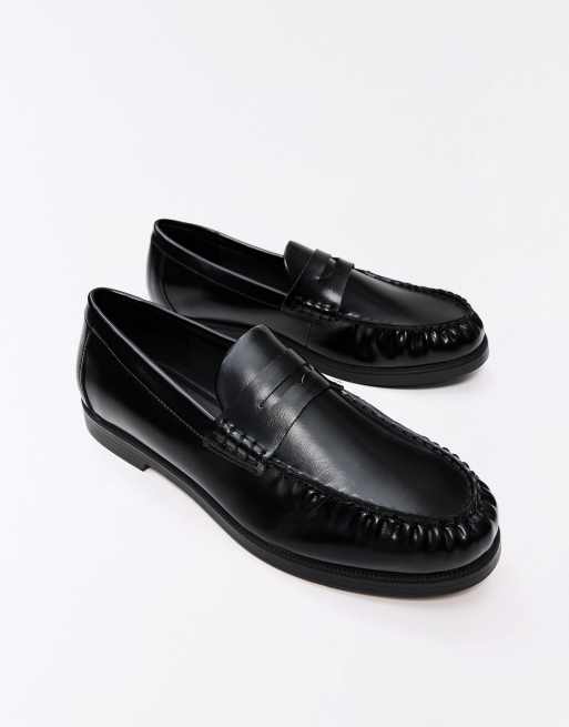 Bershka – Loafer in Schwarz mit Raffung, 2 von 4
