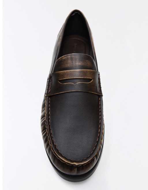 Bershka loafers i brun borstad finish, 4 av 7