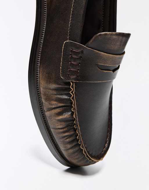 Bershka loafers i brun borstad finish, 5 av 7