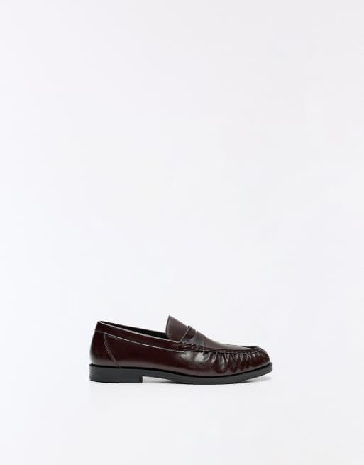 Bershka loafers med rynkad detalj i brunt, 2 av 6