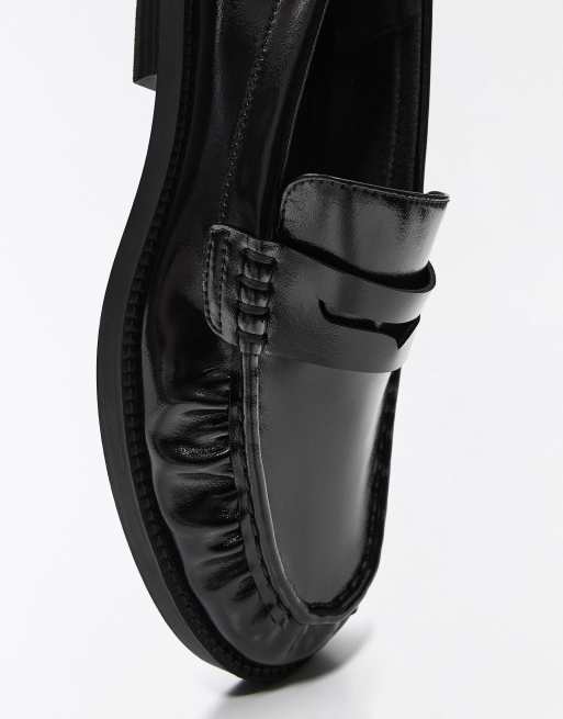 Bershka loafers med rynkeeffekt i sort, 7 af 7