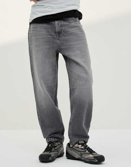 Bershka – Lockere Jeans in Grau, 3 von 4