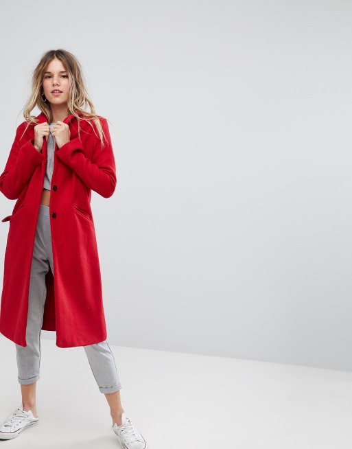 Bershka 2025 red coat