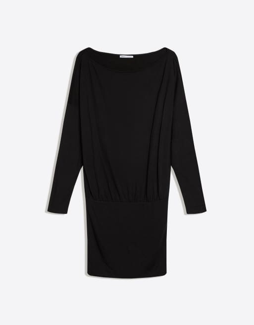 princess polly baby blue dress Black Tie Front Long Sleeve Mini Dress