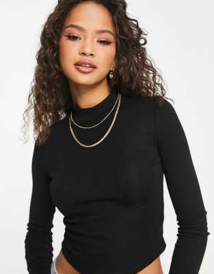 Black Top Long Sleeve High Neck