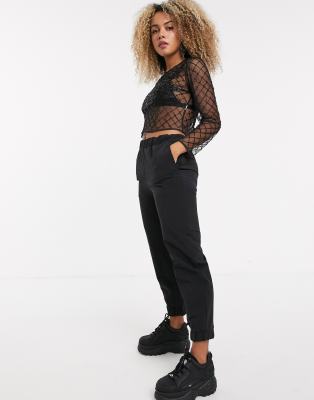 asos black sequin top