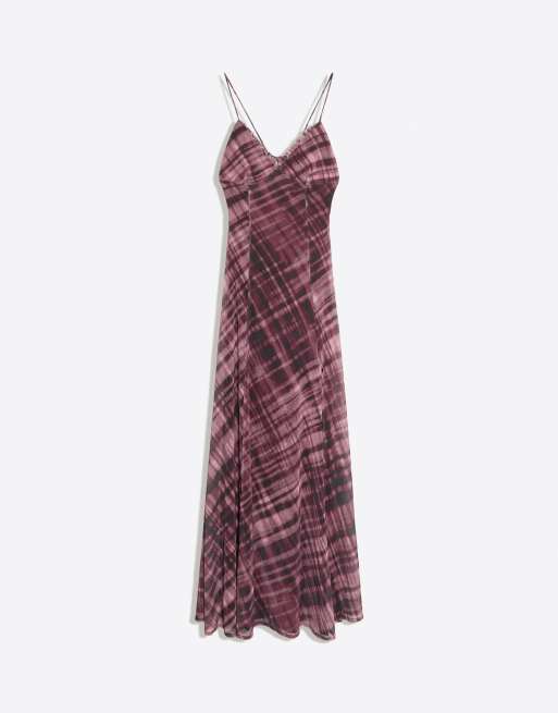 Bershka Long tulle strappy dress in black, 5 of 5