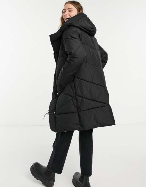 Bershka padded 2025 longline coat