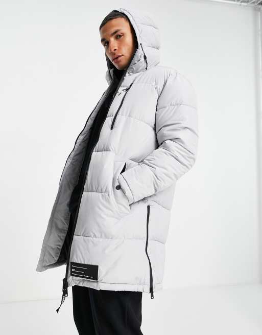 Bershka padded hot sale longline coat