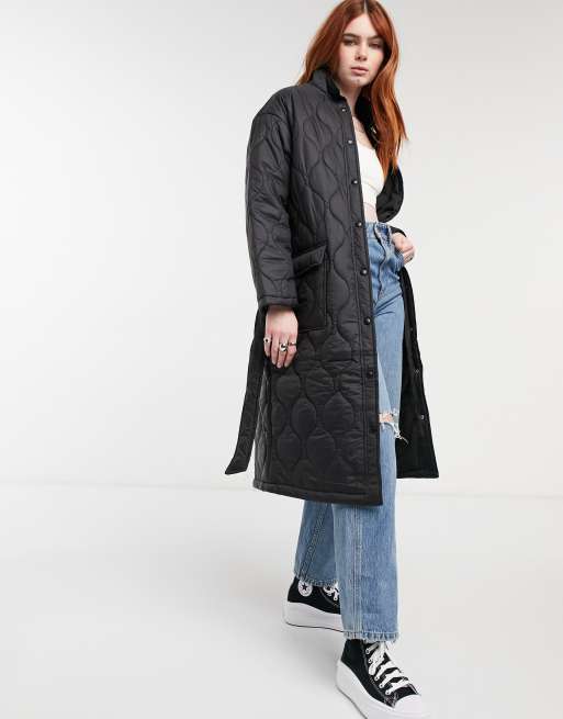 Bershka padded 2025 longline coat